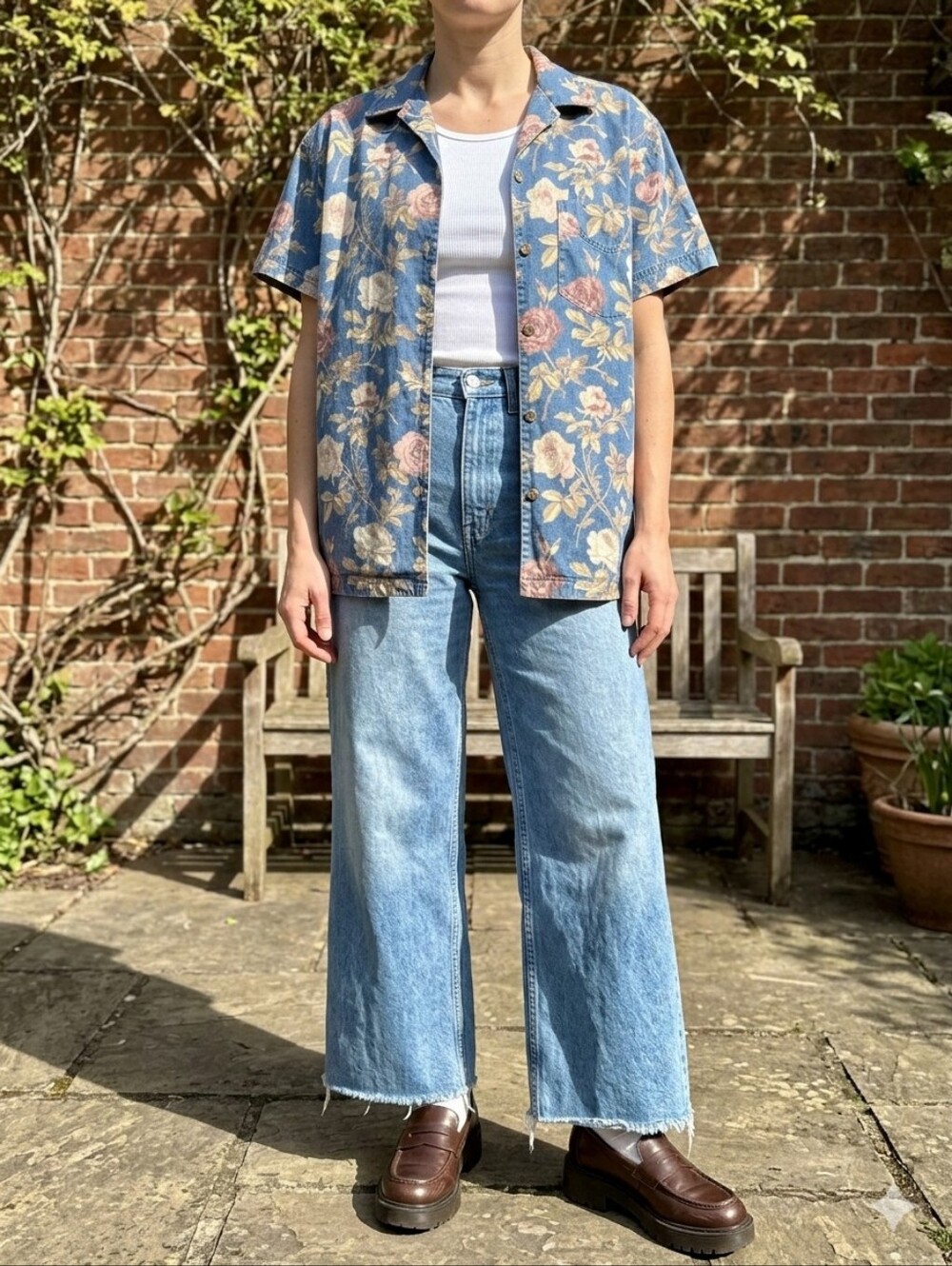 Vintage 90s Liz Claiborne Floral Button Up Shirt S Oversized Artsy Statement